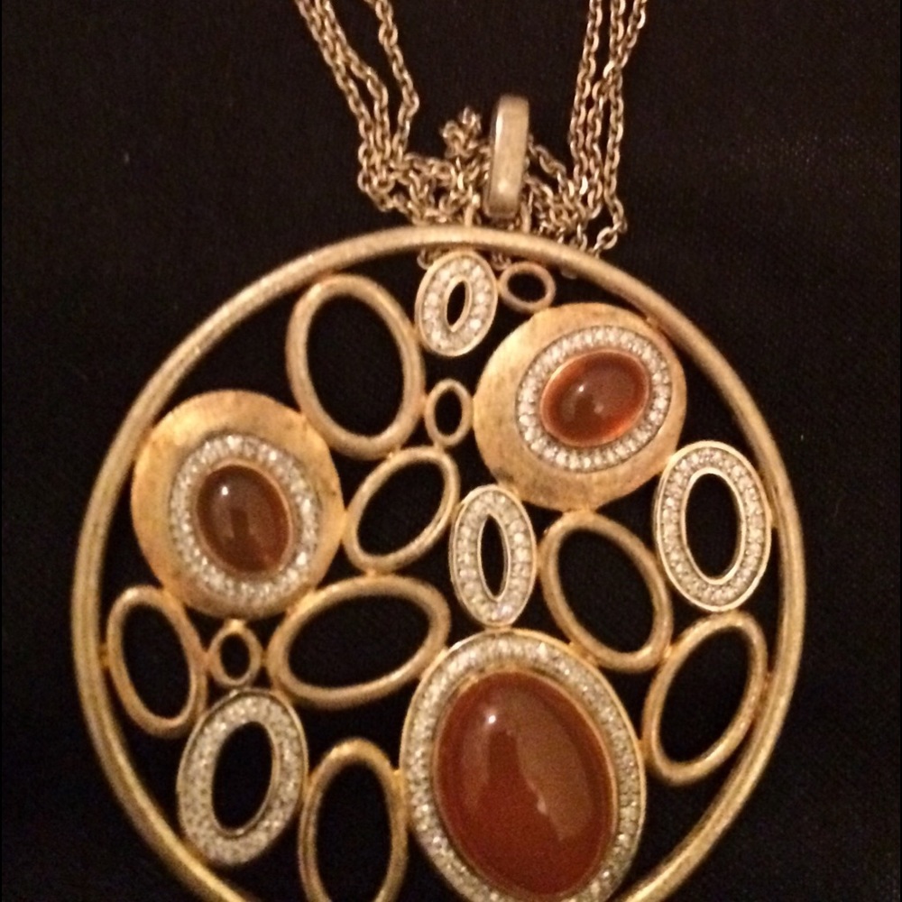 Orange mandarin gems with diamonds necklace.